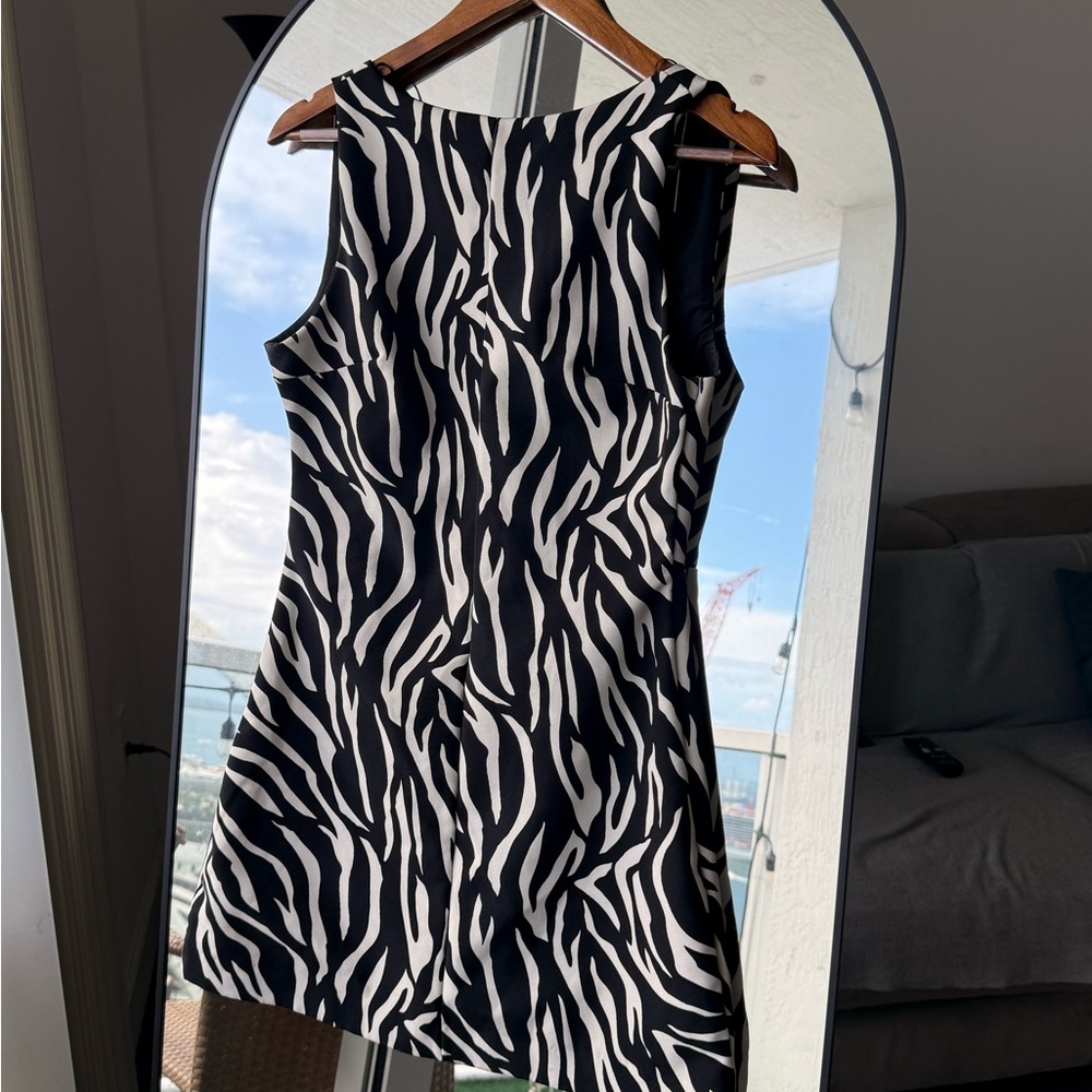🖤 Zara Black & White Zebra Print Mini Dress